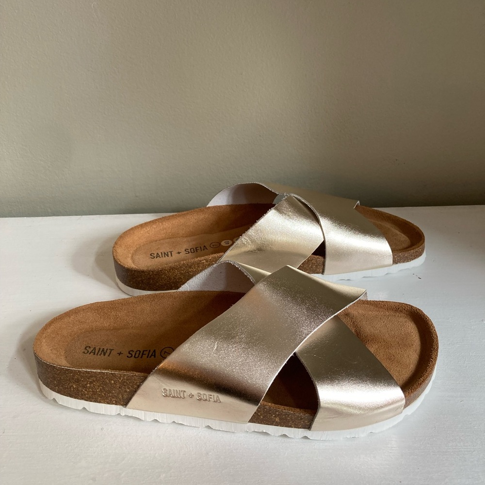 NWT Saint and Sofia Cross Over Slides